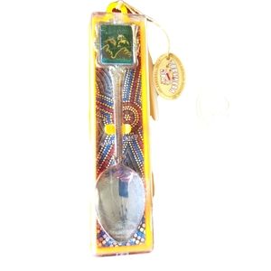 TOBWABBA Aboriginal Art Galaxy Silver Plated 90's  Australia-Souvenir Spoon Box